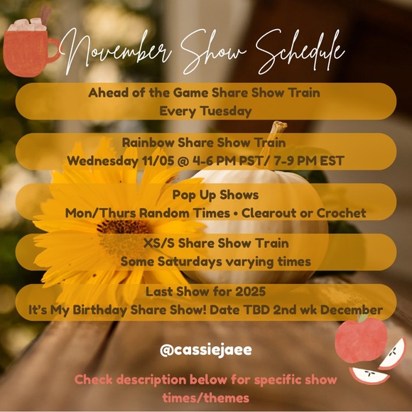 11/12 SHOW W/ CASSIEJAEE 🦋 CHILL CRAFTING W/ CASSIE 🧶🧶🧶 NO THEME SHARE SHOW! 🛒 - Picture 1 of 4